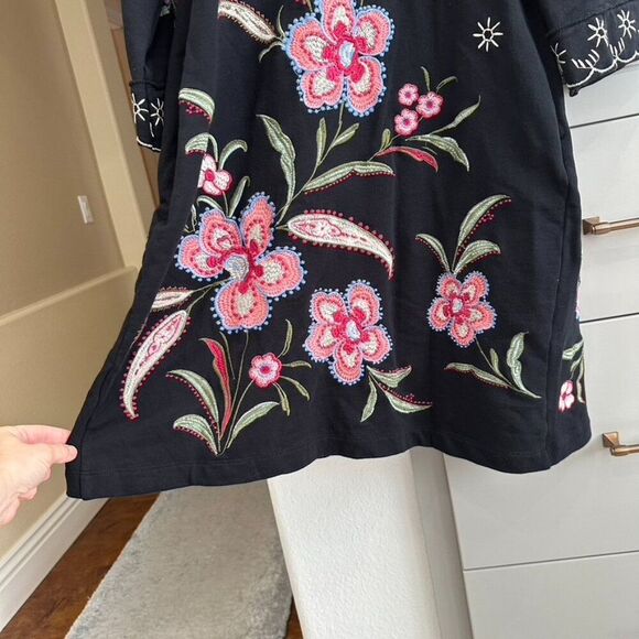 Johnny Was libbi french terry kimono coat jacket - Floral flowers NWT XS - Picture 10 of 13